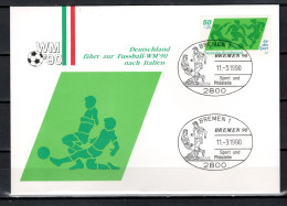 Germany 1990 Football Soccer World Cup Commemorative Cover, Germany On The Way To The World Cup In Italy - 1990 – Italien