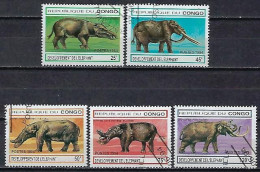 Congo 1994 Animaux Evolution De L'éléphants (608) Yvert N° 990 A à 990 E Oblitérés Used - Oblitérés