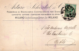 Regno D'Italia (1913) - Ditta Arturo Schostal - Cartolina Da Milano Per Città - Marcophilie
