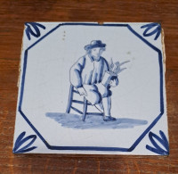 Carreau Delft Antique. Holland. 13 Cm X 13 Cm. 7. - Delft (NLD)