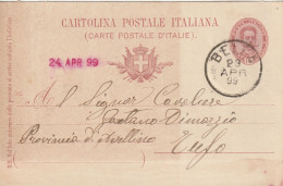 Italy. A210. Bella. 1899. Annullo Grande Cerchio BELLA, Su Cartolina Postale Commerciale - Marcofilía