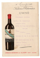 Carte Menu, Chromo Pour Vin Féderico Paternina, Ollauri (Haro), Espagne, 12,6 X 18,3 Cm - Menú