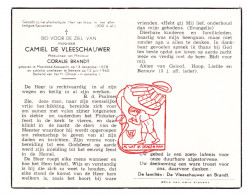DP Camiel De Vleeschauwer ° Moerbeke Waas Koewacht 1878 † Stekene 1960 X Coralie Brandt - Andachtsbilder