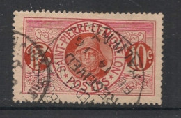 SPM - 1909-17 - N°YT. 82 - Pêcheur 10c Rouge - Oblitération PAQUEBOT / Used - Usati