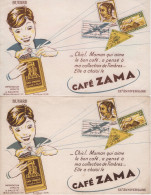 Lot De 2 Buvards - Cafe Zama - Timbres Philatelie Collection - Caffè & Tè