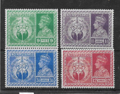 INDIA VICTORY SET SG 278/281 LIGHTLY MOUNTED MINT Cat £9 - 1936-47 King George VI