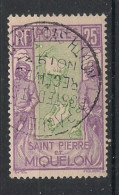 SPM - 1932-33 - N°YT. 143 - Carte De L'ile 25c - Oblitération PAQUEBOT / Used - Used Stamps