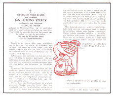 DP Jan Alfons Sterck ° Moerbeke Waas 1878 † 1964 X Elodie De Meyer - Devotion Images