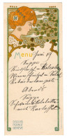 Rare Carte Menu, Chromo Pour Biscuits Pernot à Génève (!), Art Nouveau, 10 X 22 Cm - Menu