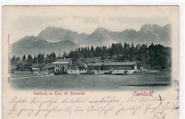 39044707 - Garmisch Mit Gasthaus Zu Klais Und Karwendel Gelaufen Von 1900. Leichte Stempelspuren, Sonst Gut Erhalten - Garmisch-Partenkirchen