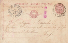 Italy. A210. Brindisi Di Montagna. 1899. Annullo Grande Cerchio BRINDISI DI MONTAGNA Su Cartolina Postale - Storia Postale