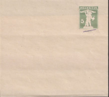 1915 Schweiz Streifband Zum: 32 ** 5 Cts Grün, Mit 2. Wertstempel (durchgestrichen) Tell Knabe - Entiers Postaux