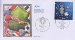 Enveloppe  FDC   1er  Jour   FRANCE   FOOTBALL   UEFA   EURO  2016 - 2010-2019