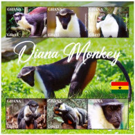 Ghana 3896/901 Et Bf 591 Singes Diana - Affen