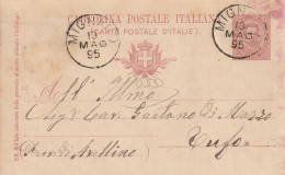 Italy. A210. Mignano. 1895. Annullo Grande Cerchio MIGNANO, Su Cartolina Postale. - Marcofilie