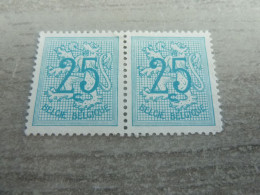 Belgique - Lion - 25c. - Bleu Clair - Double Non Oblitéré - Année 1960 - - Neufs