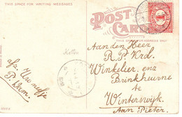 4 1 1919 Langebalk VROOMSHOOP Op Nieuwjaarskaart Naar Winterswijk - Postal History