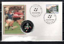 Italy 1986 Football Soccer World Cup Commemorative Numismatic Cover With Medal - 1990 – Italien