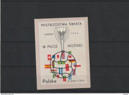 POLOGNE 1966 Coupe Du Monde De Football, Londres Yvert BF 44, Michel Bl 38 NEUF** MNH Cote 6 Euros - Blocks & Kleinbögen