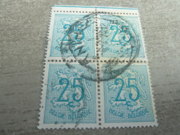 Belgique - Lion - 25c. - Bleu Clair - Quadruple Oblitérés - Année 1960 - - Oblitérés