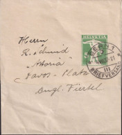 1937 Schweiz Streifband Zum: PrU 16, 5 Cts Grün, Tell Knabe ⵙ BERN BRIEFVERSAND 4.Vll.37 - Stamped Stationery