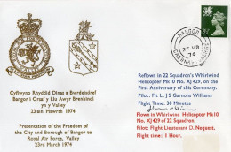 RAF Valley Freedom Of Bangor 1974 Welsh Military Hand Signed FDC - Militares