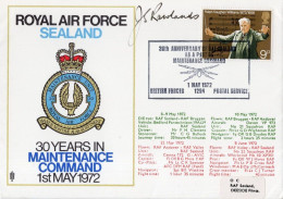 Royal Air Force RAF Seeland 1971 Military Hand Signed FDC - Militares