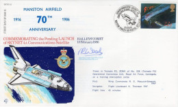 Halley's Comet Manston Airfield 1916 Anniversary Hand Signed FDC - Militares