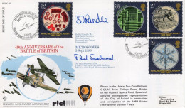 Microscopes Society Battle Of Britain 40th Anniversary Rare Signed FDC - Militares