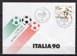 Italy 1988 Football Soccer World Cup Stamp On FDC - 1990 – Italie