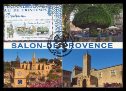 FRANCE (2024) Carte Maximum Card - Salon Philatélique Printemps Salon-de-Provence - Château De L'Empéri, Tour, Fontaine - 2020-…