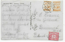 Ansichtskarte Mayrhofen, Grünberg, 1929 Mit Nachporto One Penny - Brieven En Documenten