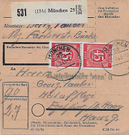 Paketkarte München Nach Eglfing, Haar, 1948, MeF - Briefe U. Dokumente