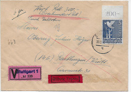 Wertbrief Stuttgart Als Eilbote Nach Reutlingen, 1948 - Briefe U. Dokumente