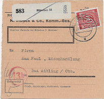 Paketkarte München Nach Bad Aibling EF 1947 - Briefe U. Dokumente