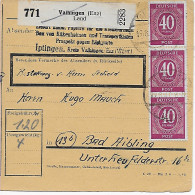 Paketkarte Vaihingen Nach Bad Aibling, 1947, MeF - Briefe U. Dokumente