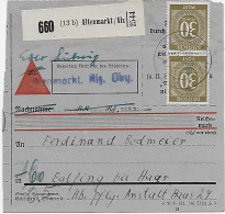 Paketkarte Altenmarkt/Alz, Nachnahme Nach Eglfing 1948, MeF - Cartas & Documentos