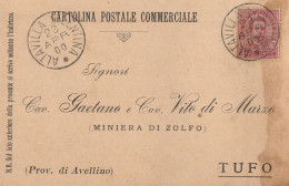 Italy. A210. Altavilla Silentina. 1900. Annullo Grande Cerchio ALTAVILLA SILENTINA, Su Cartolina Postale Commerciale - Poststempel