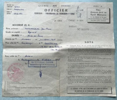 MILITARIA - SARREBOURG - MOSELLE / 1958 TITRE DE PERMISSION D' OFFICIER DU CIR # 2 (ref 8019) - Documentos