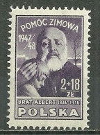 POLAND MNH ** 508 Secours D'hiver, Frère Albert, Enfant, Religion - Nuevos