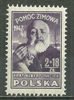 POLAND MNH ** 508 Secours D'hiver, Frère Albert, Enfant, Religion - Unused Stamps