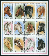 Guyana Chevaux Horses Bloc Feuillet N° Y&T 3732 à 3743 Neuf Sans Charnière Très Frais - Caballos