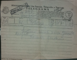 TELEGRAMA - ADMINISTRAÇÂO GERAL DOS CORREIOS, TELEGRAFOS E TELEFONES - FONOGRAMAS - Storia Postale