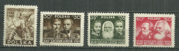 POLAND MNH ** 509-512 Centenaire De La Révolution De 1848 Engels Marx Généraux Dembowski Bem - Ungebraucht