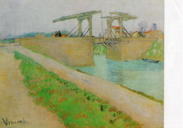 VINCENT VAN GOGH - DE OPHAALBRUG THE DRAWBRIDGE LE PONT-LEVIS DIE ZUGBRÜCKE ARLES 1888 - CARTOLINA FP NON UTILIZZATA - Peintures & Tableaux