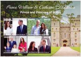 Ghana 3935/38 Et Bf 599 HRH Prince William & Kate - Koniklijke Families