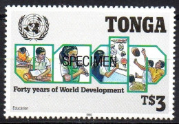 TONGA 1990 - 1v - MNH - SPECIMEN - Education - Teaching - Enseignement - Music Instrument - Musique - Children - Other & Unclassified