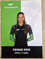 Card Femke Kok - Team Reggeborgh - 2023-2024 - Women Ice Speed Skating Eisschnelllauf Patinage De Vitesse Schaatsen - Deportes De Invierno