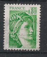 FRANCE - 1978 - N°YT. 1970a - Sabine 80c Vert - VARIETE Sans Phosphore - Oblitéré / Used - Usados