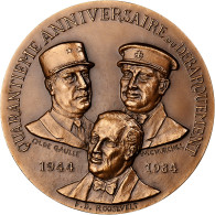 France, Médaille, 40ème Anniversaire Du Débarquement, 1984, Bronze, Tschudin - Autres & Non Classés